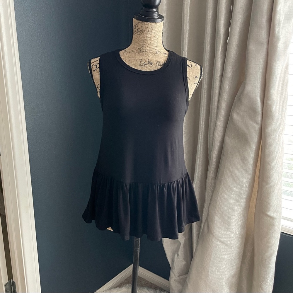 Black Peplum Top Size Medium
